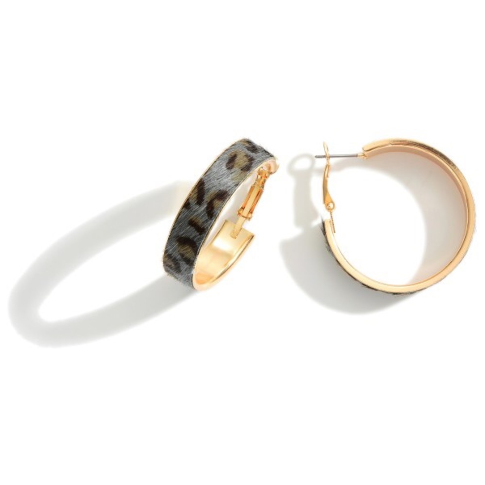 Gold Animal Print Hoop Earrings